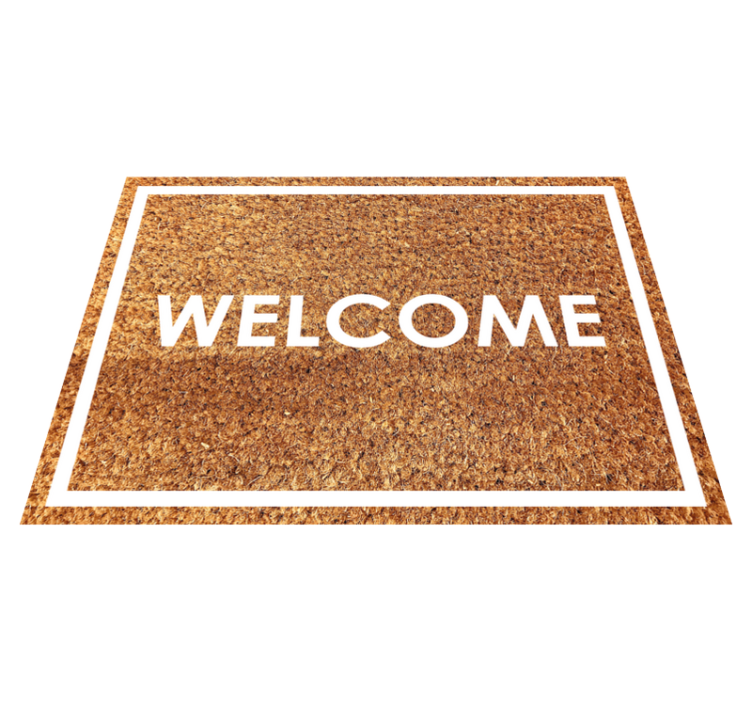 Welcome mat with border entrance hall tiles - TenStickers