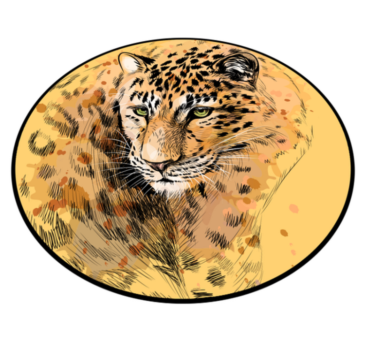 Leopard face animal vinyl rug - TenStickers
