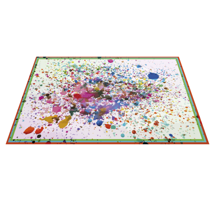 Colorful splatter art modern vinyl rug - TenStickers