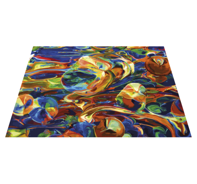 Colorful swirl effects textured vinyl rug - TenStickers