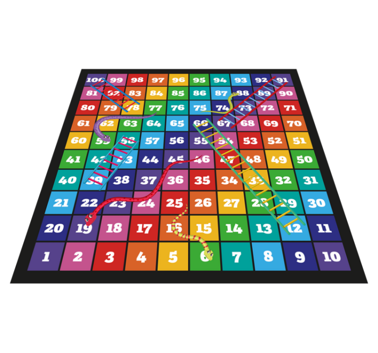 Rainbow snakes and ladders game vinyl mat - TenStickers