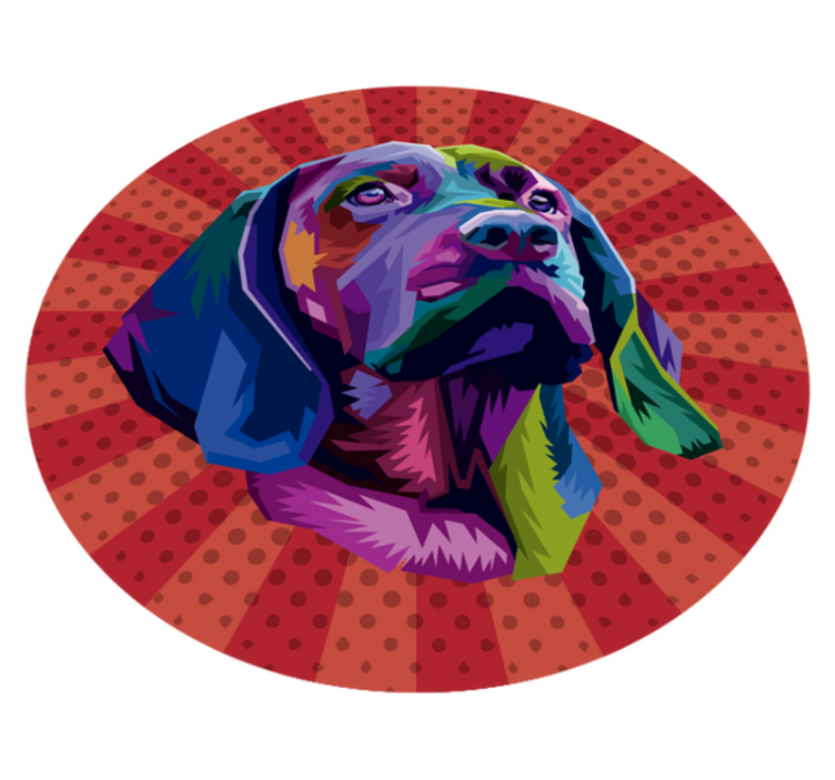 Dog pop art animal vinyl rug - TenStickers