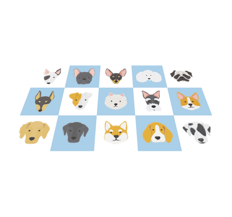 Dog breeds cartoon animal vinyl rug - TenStickers