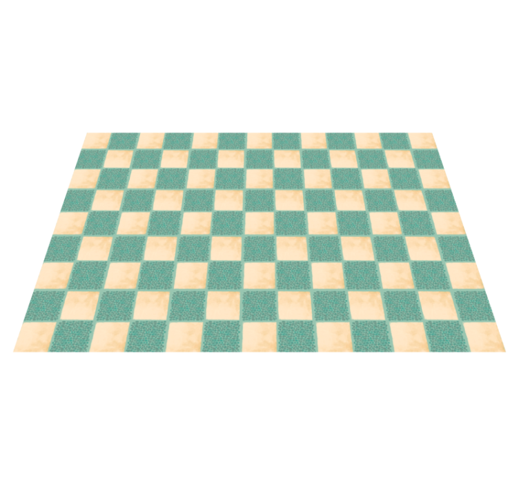 Green checkerboard tile vinyl rug - TenStickers