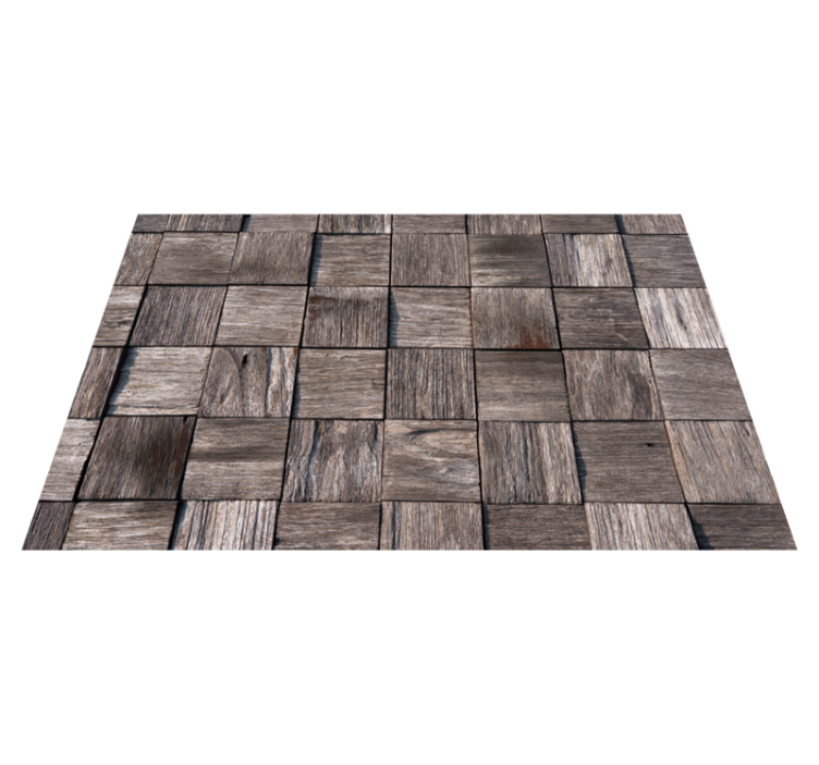 Wooden blocks 3d effect texture wood vinyl rug - TenStickers