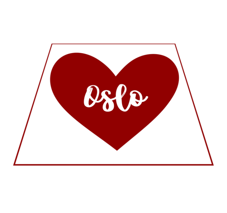 Oslo love red heart nordic vinyl rug - TenStickers