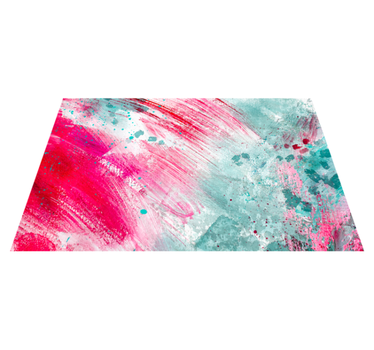 Kids vinyl rug abstract pink splash - TenStickers