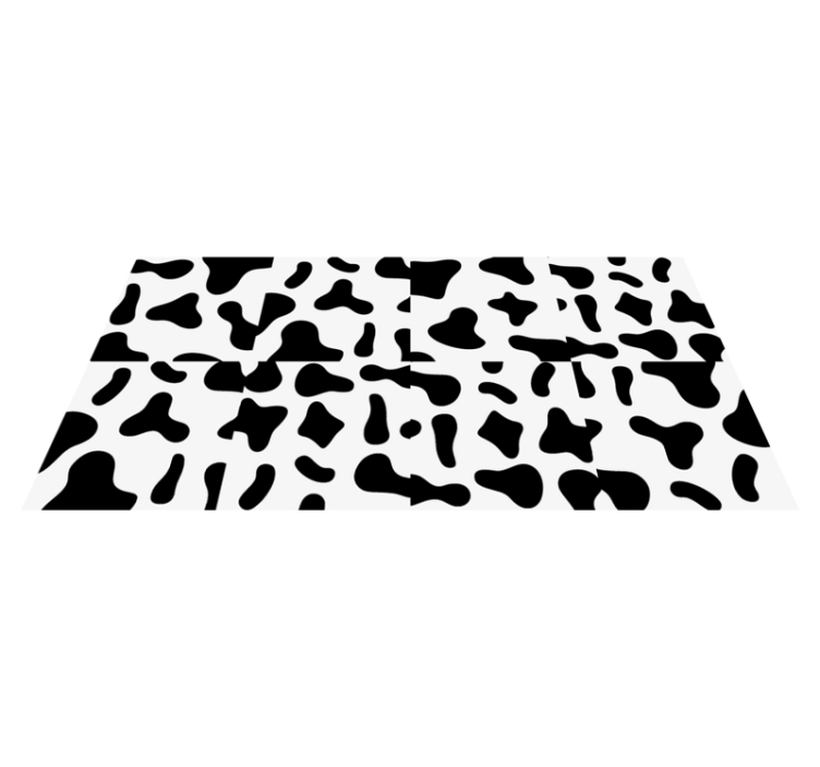 Black and white cow animal print vinyl rug - TenStickers