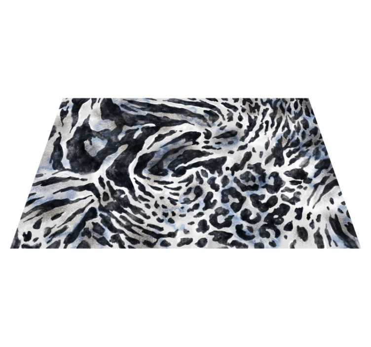 Gray zebra watercolor animal print vinyl rug - TenStickers