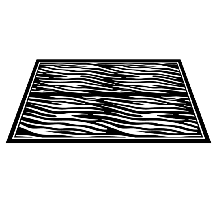 Striking Zebra Pattern animal print vinyl rug - TenStickers