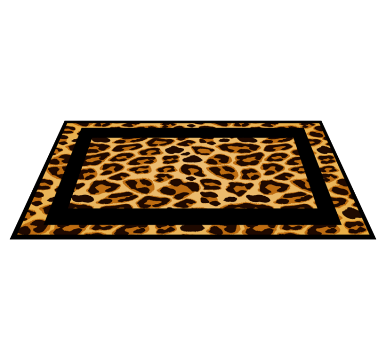 Classic orange tiger animal print vinyl rug - TenStickers