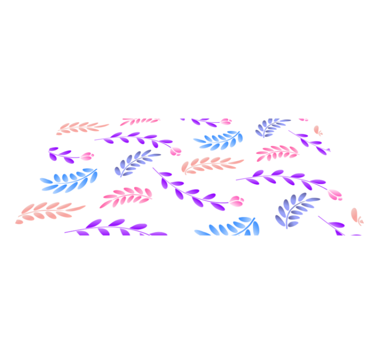 Botanical Leaf Element floral vinyl rug - TenStickers