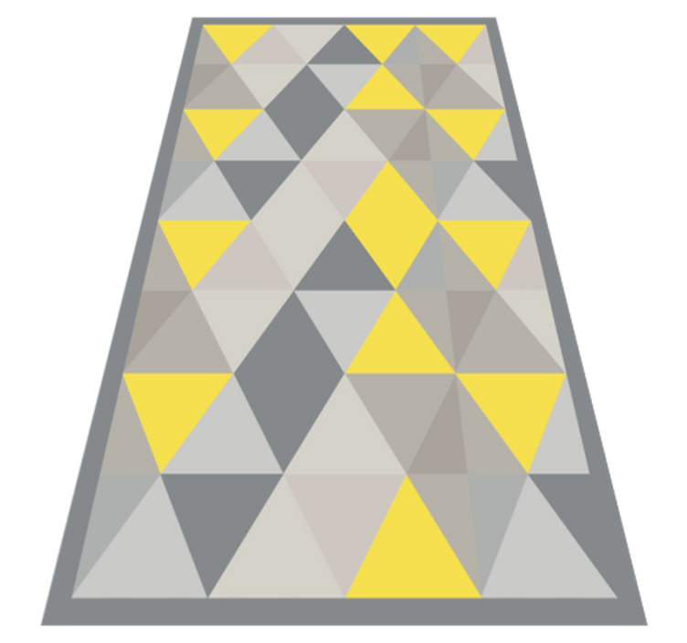 Grey and yellow triangles geometric vinyl rug - TenStickers