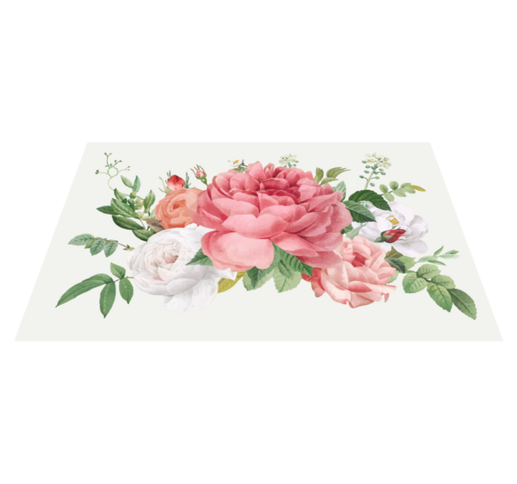 Flowers and roses  floral vinyl rug - TenStickers