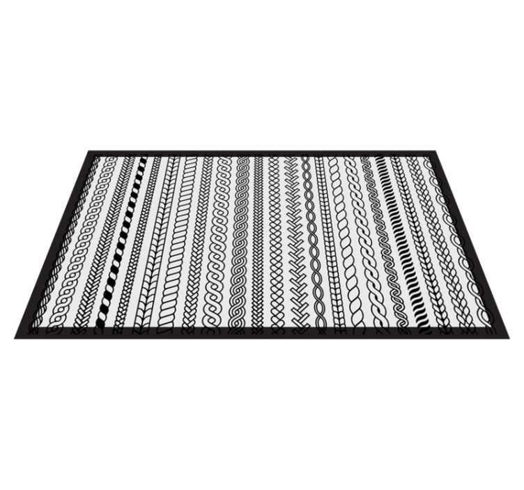 Stripes and loops bathroom vinyl rug - TenStickers