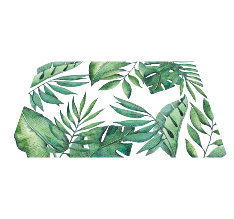 Nordic style leaves and plants vinyl rug - TenStickers