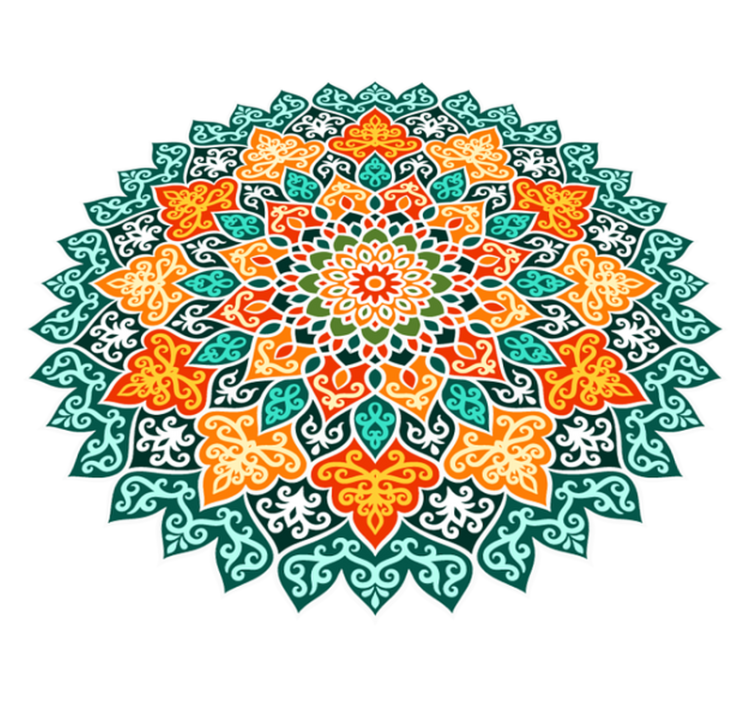 Kitchen colorful mandala vinyl rug - TenStickers