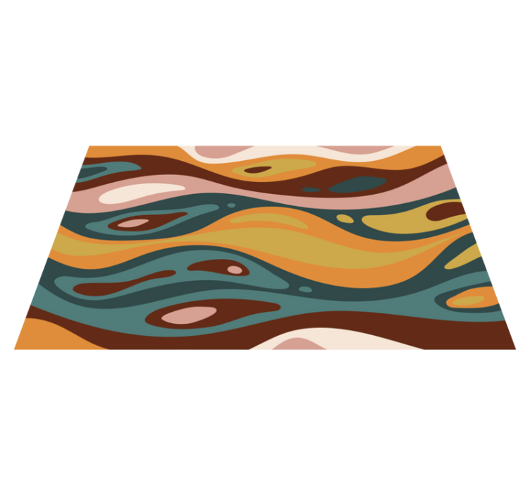 Undulating Earth Hues minimal vinyl rug - TenStickers
