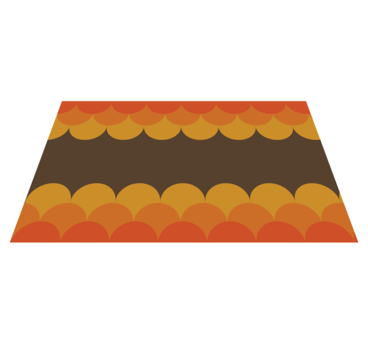 70s pop scallop retro vintage rug - TenStickers
