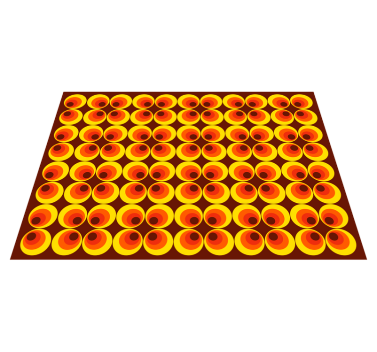 70s pop orange circles vintage rug - TenStickers