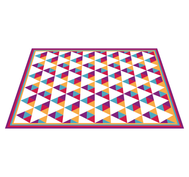 Vibrant triangular motif geometric vinyl rug - TenStickers