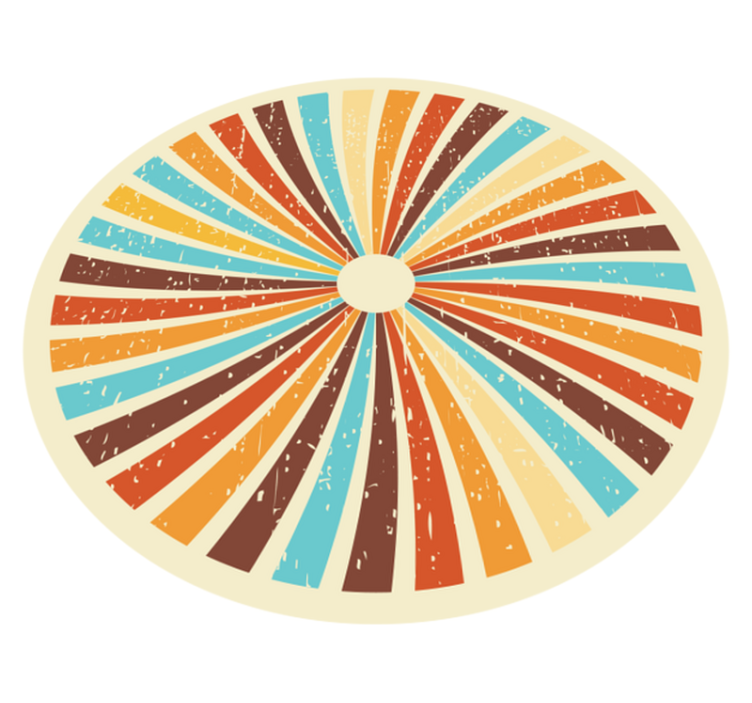 Retro sunburst rays vinyl rug - TenStickers