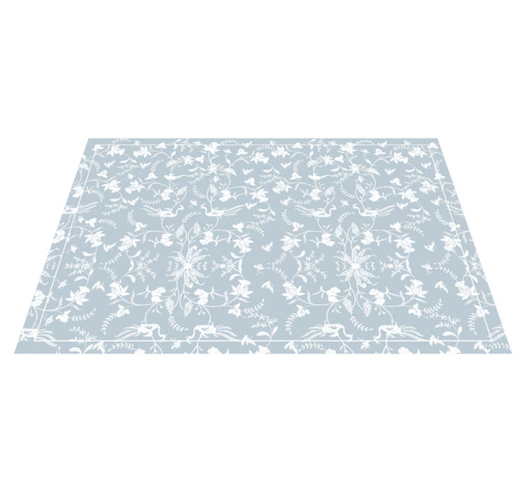 Sophisticated Botanical Motifs floral vinyl rug - TenStickers