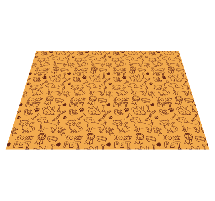 Pet love pattern animal vinyl rug - TenStickers