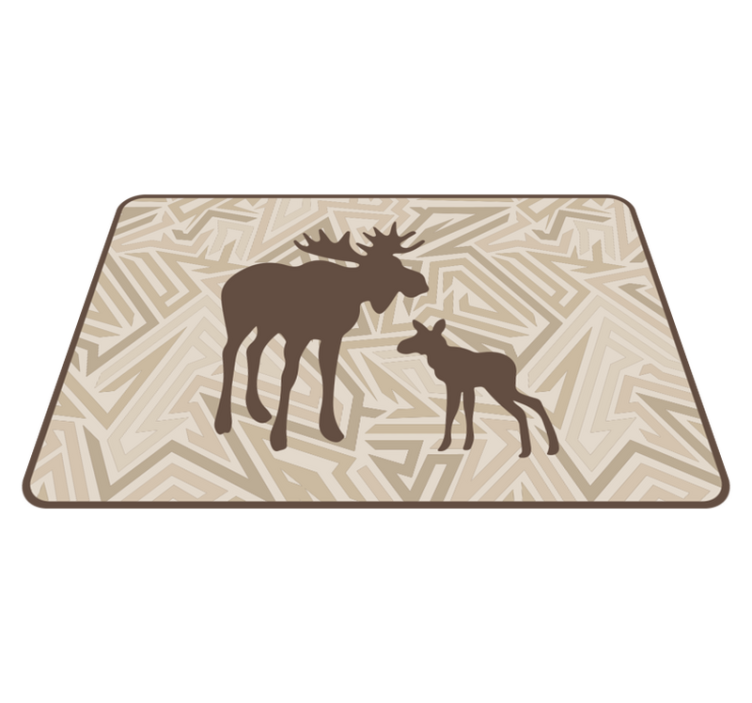 Moose family animal vinyl rug - TenStickers