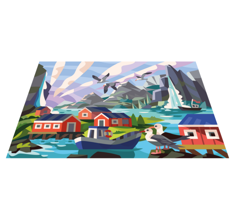 Norwegian coast nature vinyl rug - TenStickers