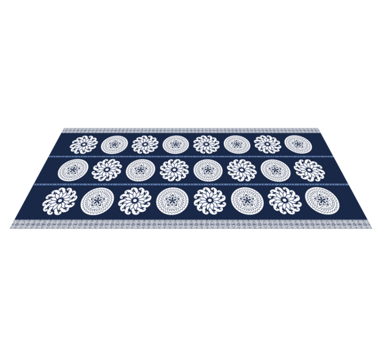 Navy blue patterns mandala vinyl rug - TenStickers
