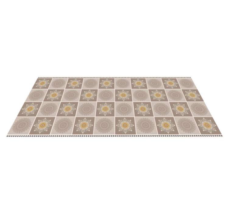 Beige colours mandala tile carpet - TenStickers