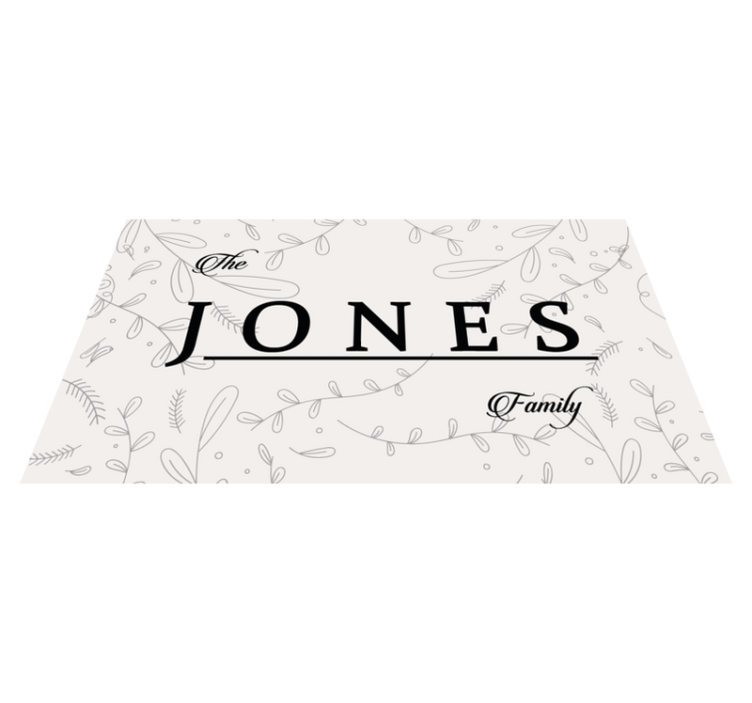 Elegant family name entrance hall vinyl rug - TenStickers