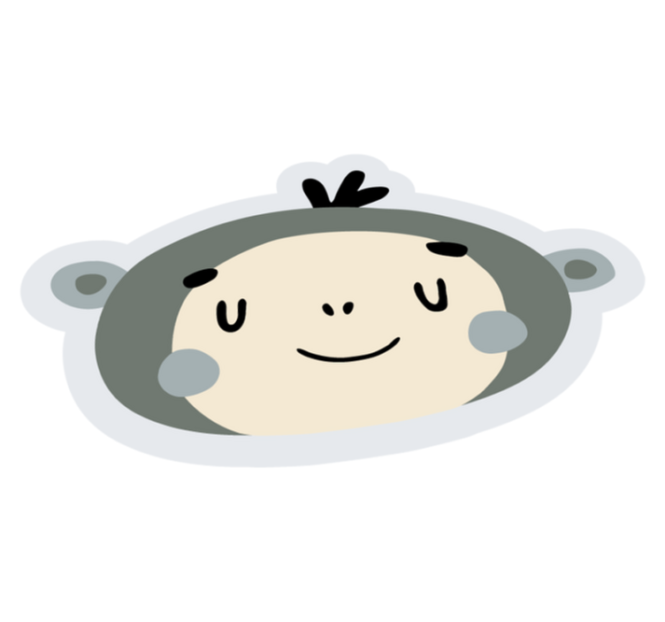 Nordic monkey face nursery vinyl rug - TenStickers