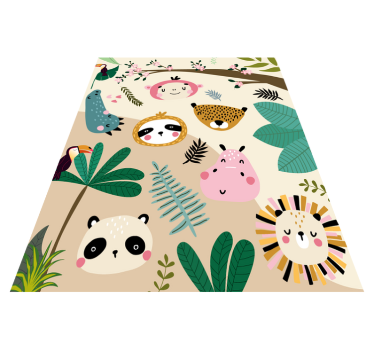 Animal Friends Pattern nursery vinyl rug - TenStickers