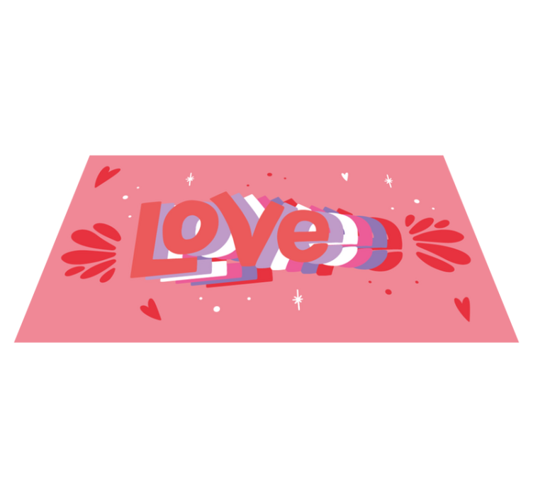 Groovy love letter custom rug - TenStickers