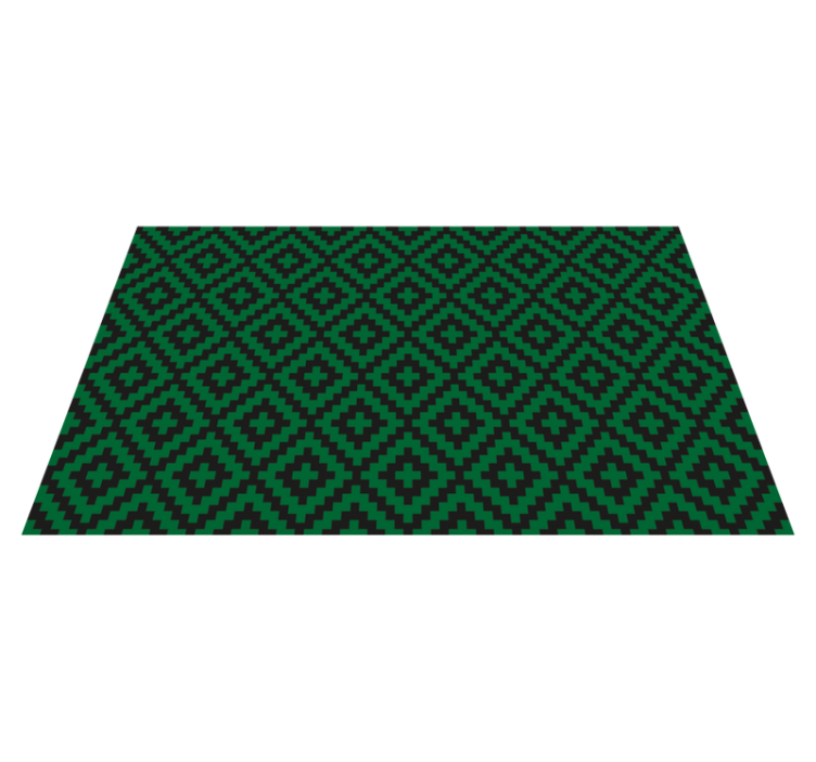 Green diamond pattern kitchen vinyl rug - TenStickers