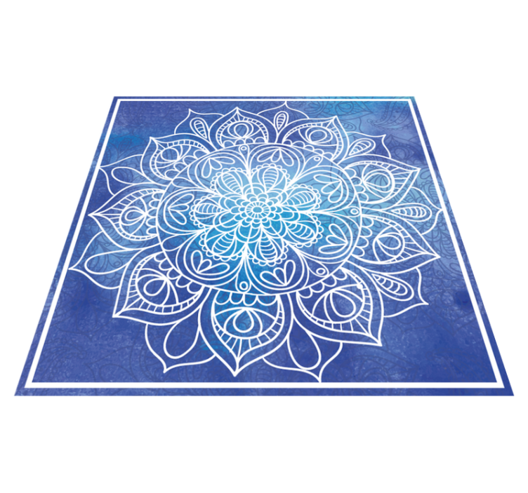 Elaborate Floral Motif mandala vinyl rug - TenStickers