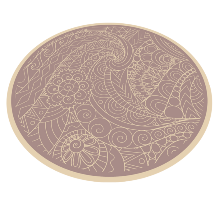Intricate Circular Motif mandala vinyl rug - TenStickers