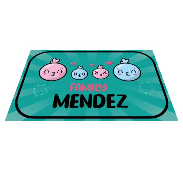 Water balloons with family name entrance hall vinyl rug - TenStickers