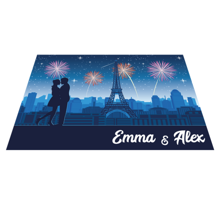 Parisian Romance custom vinyl rug - TenStickers