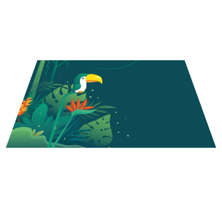 Tropical Toucan Scene nature vinyl rug - TenStickers