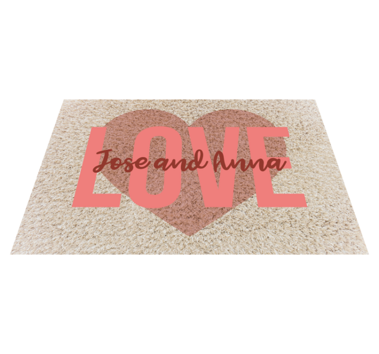 Love heart with names bedroom vinyl rug - TenStickers