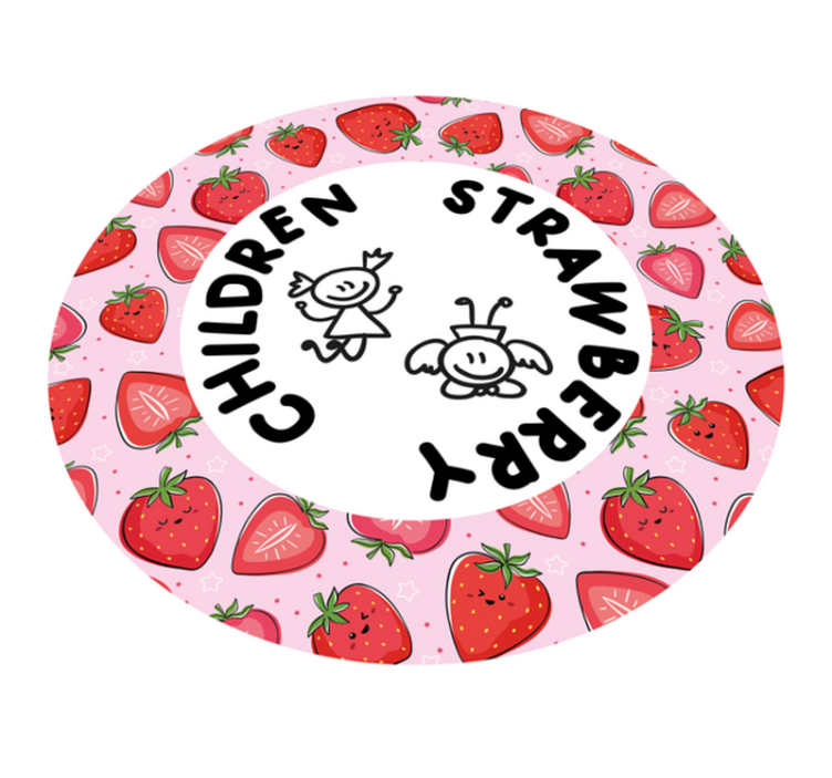 Strawberry and kids kitchen vinyl rug - TenStickers