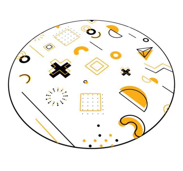 Geometric vinyl rug with modern geometric shapes - TenStickers