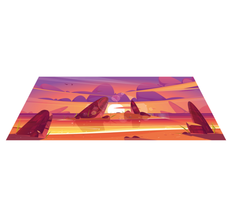 Sunset dessert views nature vinyl rug - TenStickers
