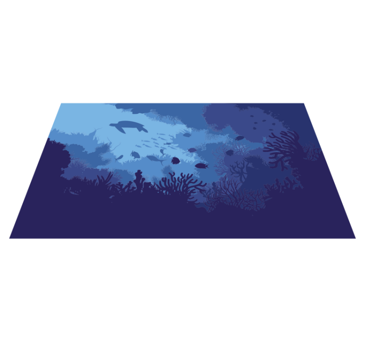 Underwater Scene nature vinyl rug - TenStickers
