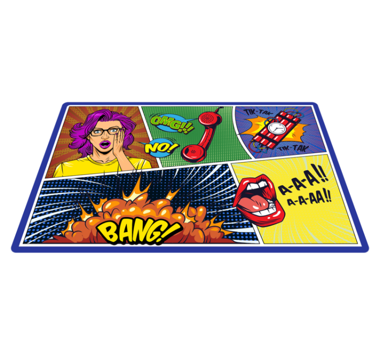 Comic style reactions teen vinyl rug - TenStickers