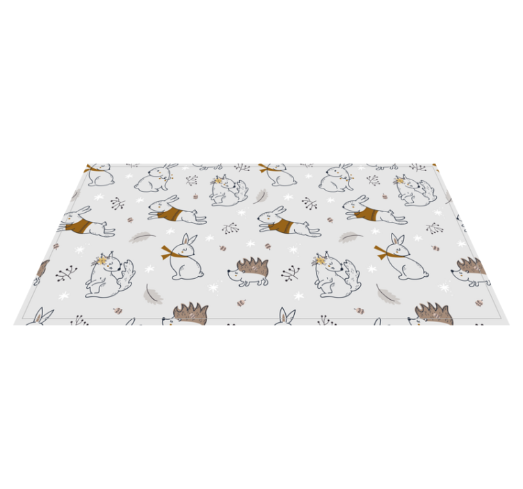 seamless pattern with cute animals bedroom rug - TenStickers