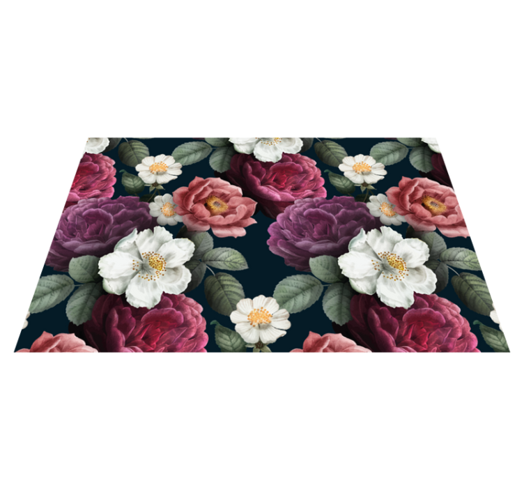 Botanical Chic Sophistication floral vinyl rug - TenStickers